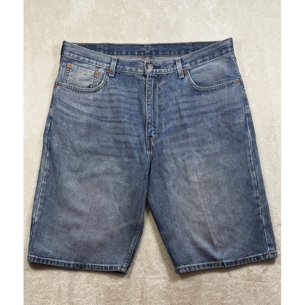 Levi Mens 569 Loose Fit Denim Blue Jean Shorts W38 Meas:‎ 39x12.5